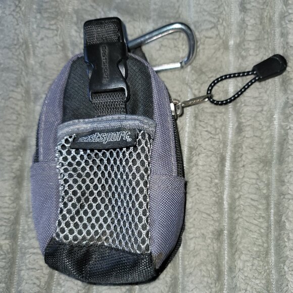 Eastsport clip on mini backpack bag gray with pockets, clips, zipper & belt loop - Picture 1 of 3
